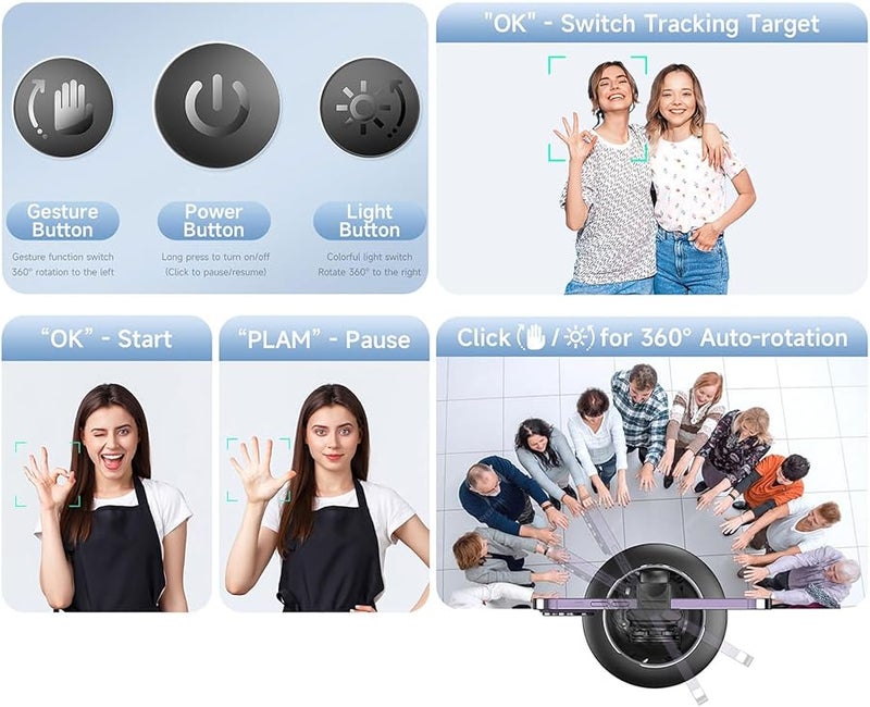 P03 Model Intelligent Face Following Phone Holder with Gesture Control and Wide Angle Lens - Image 3